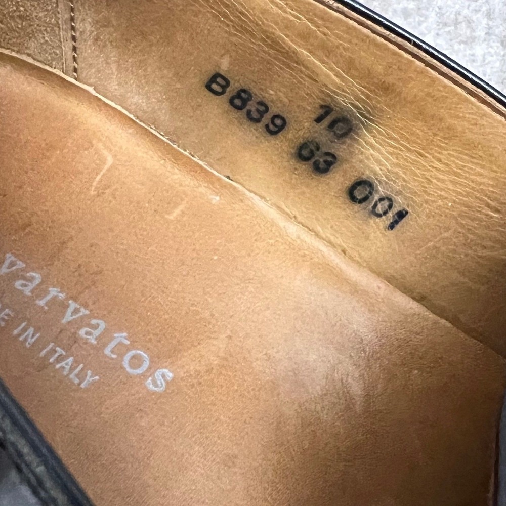 John Varvatos Black Leather Slip On Loafer Shoes Men Hand Made Italy Size 10 - Picture 3 of 16